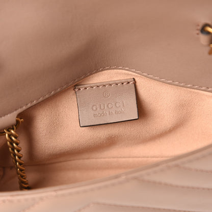 Gucci Calfskin Matelasse Super Mini GG Marmont Shoulder Bag Porcelain Rose 8 of 10