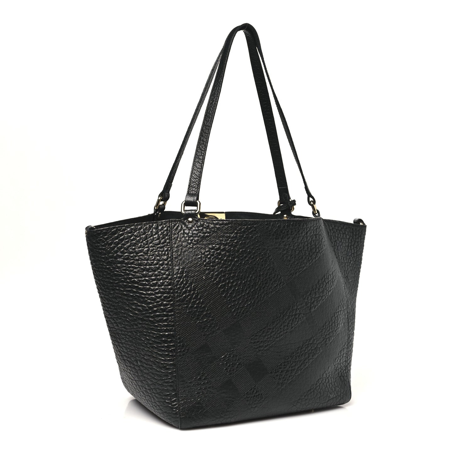 Heritage Grain Check Embossed Medium Dewsbury Tote Black