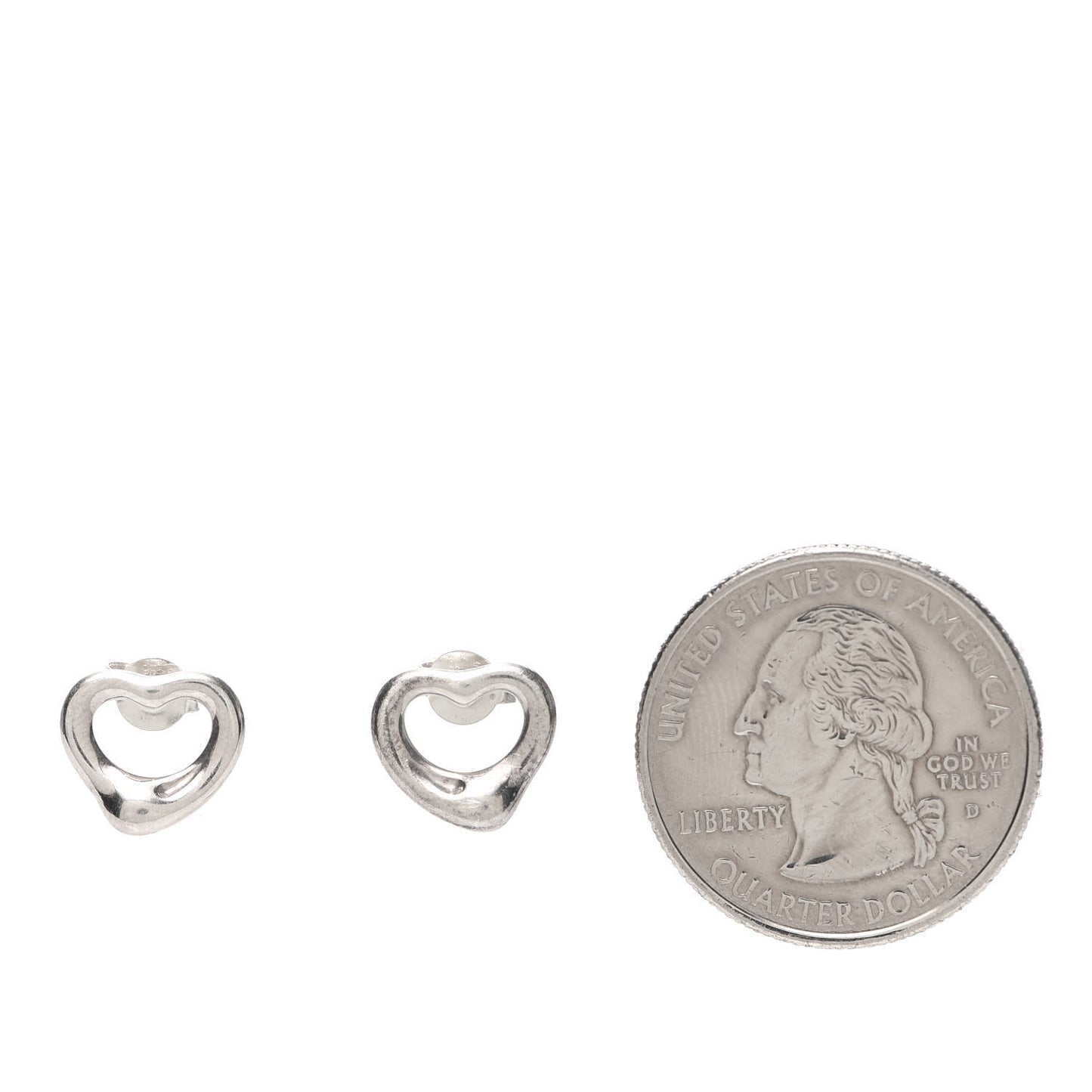 Sterling Silver 11mm Elsa Peretti Open Heart Earrings