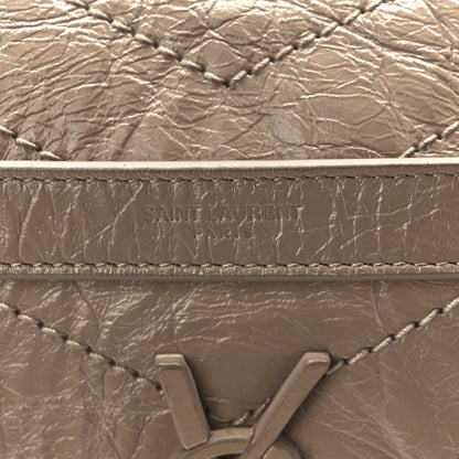 Saint Laurent Crinkled Calfskin Matelasse Monogram Medium Niki Chain Satchel Light Taupe 9 of 13