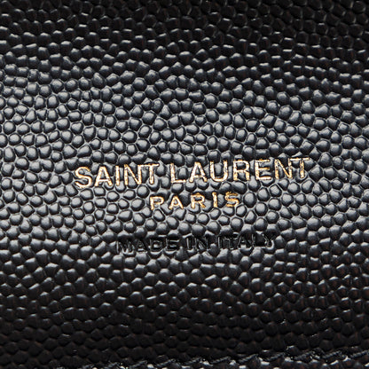 Saint Laurent Grain De Poudre Textured Mixed Matelasse Triquilt Monogram Clutch Black 6 of 11