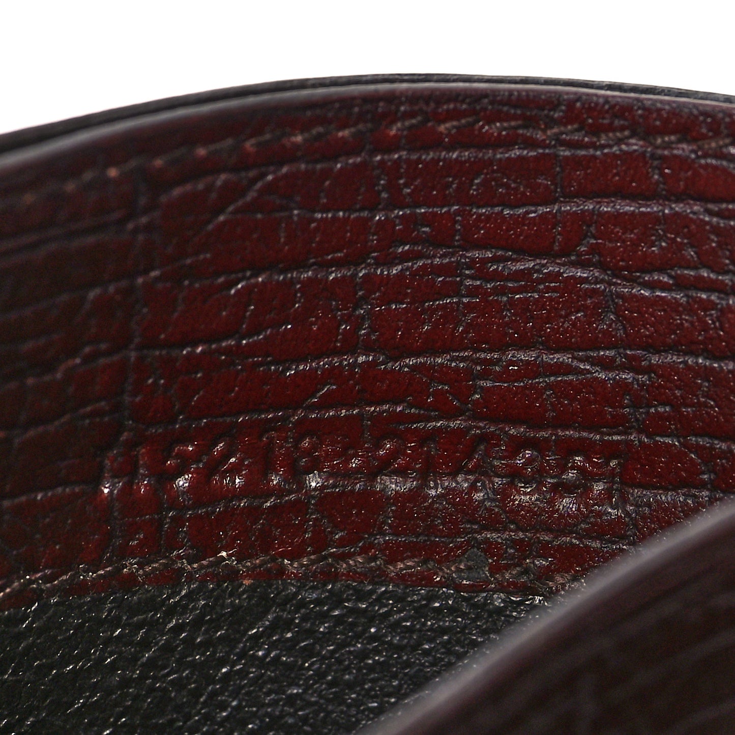 Calfskin GG Card Holder Burgundy