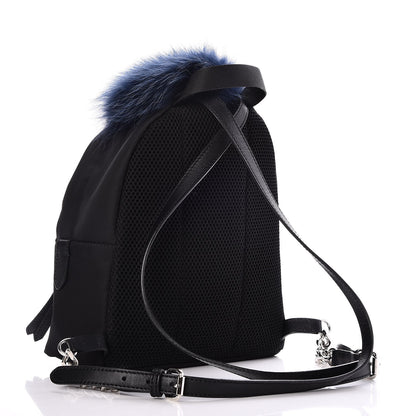 Fendi Nylon Vitello Fox Goat Fur Monster Eyes Mini Backpack Black Multicolor Sky 3 of 7