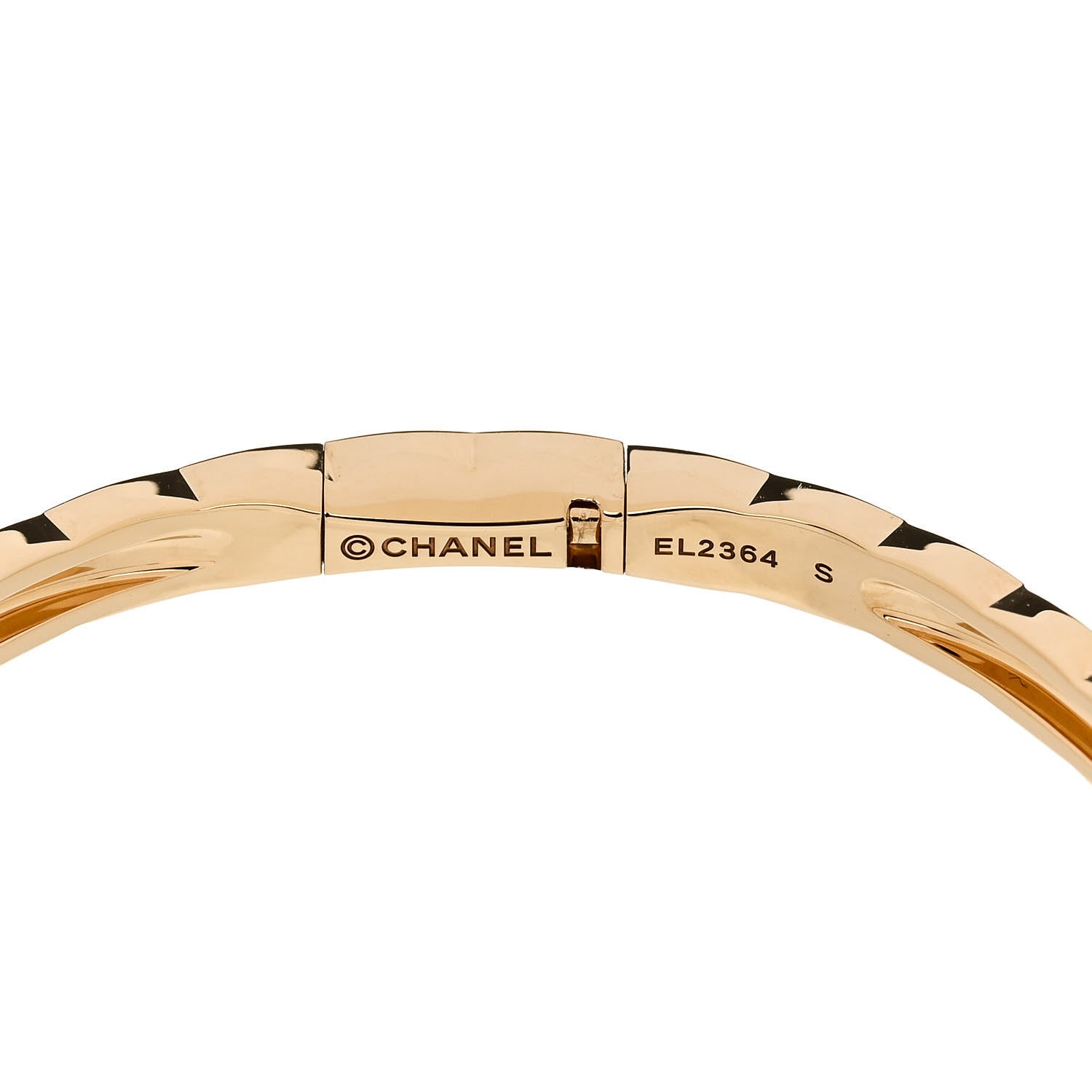Chanel 18K Yellow Gold Mini Coco Crush Bangle Bracelet S 3 of 3