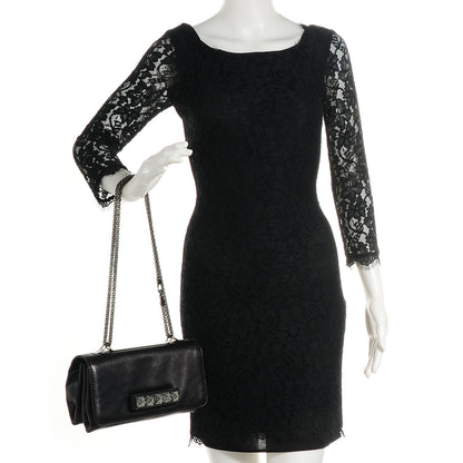 Valentino Garavani Nappa Crystal Encrusted Studs Va Va Voom Shoulder Bag Black 2 of 7