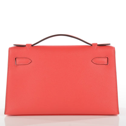 Hermes Epsom Kelly Pochette Clutch Rouge Pivoine 11 of 15