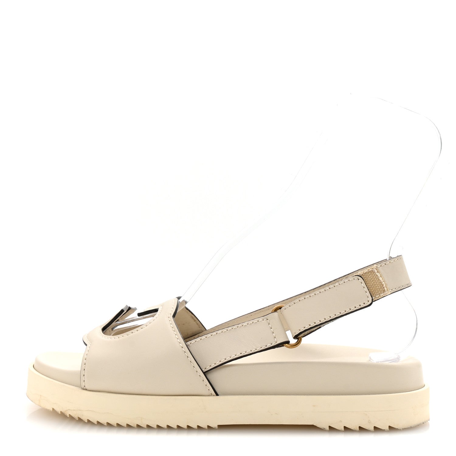 Gucci Cosmos Softy Calfskin Interlocking G Slingback Sandals 40 Mystic White 1 of 9
