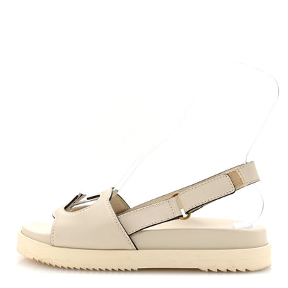 Gucci Cosmos Softy Calfskin Interlocking G Slingback Sandals 40 Mystic White 1 of 9