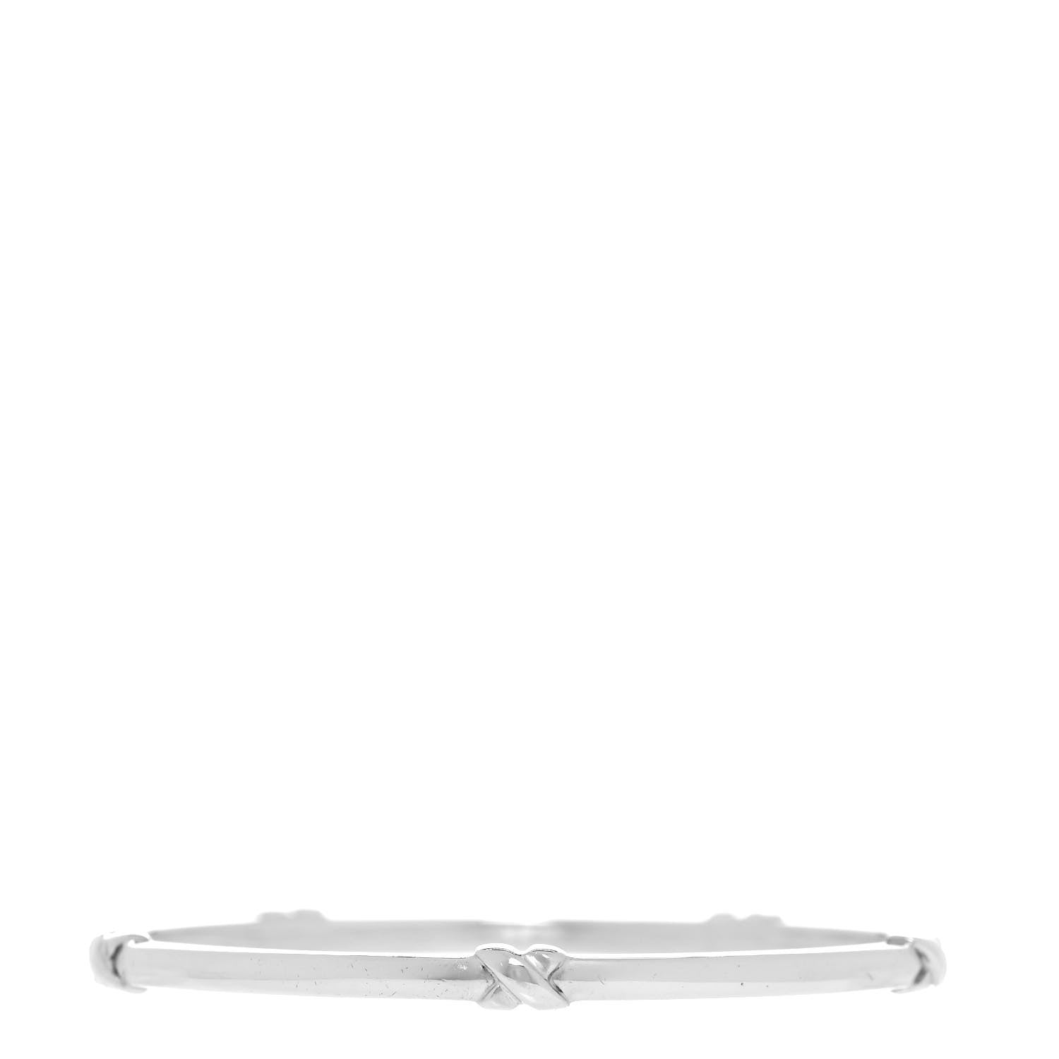Tiffany Sterling Silver Signature X Bangle Bracelet 1 of 4