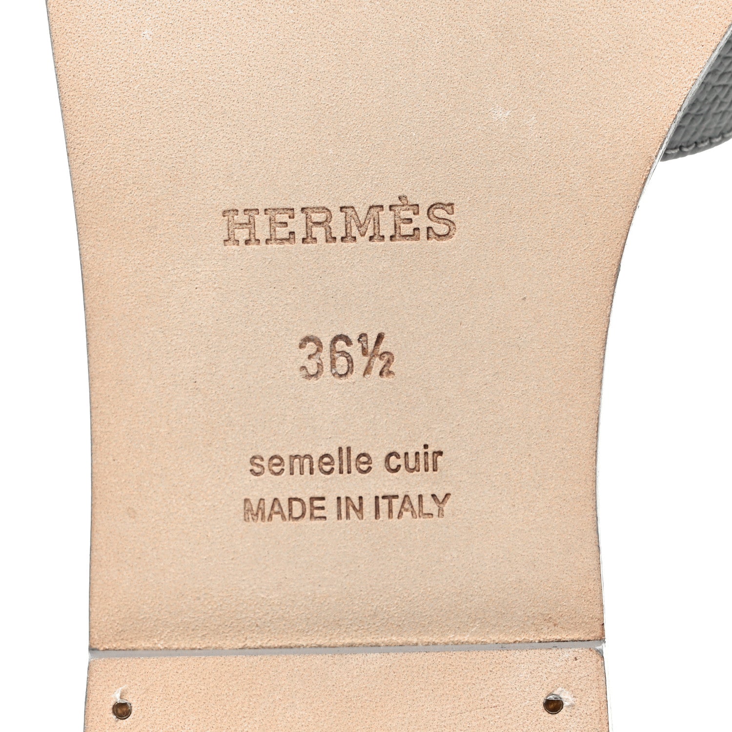 Hermes Epsom Oran Sandals 36.5 Bleu Glacier 6 of 9