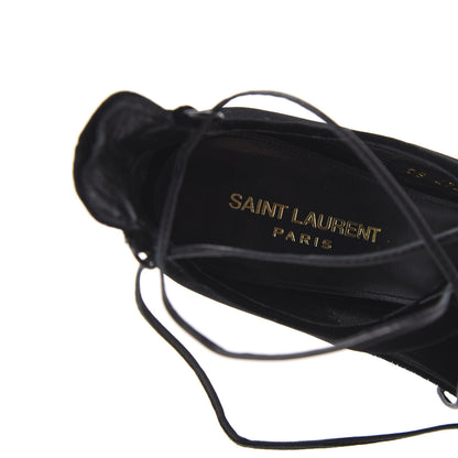 Saint Laurent Velluto Master Lace Up Tribute 105 Platform Sandals 39.5 Black 7 of 10