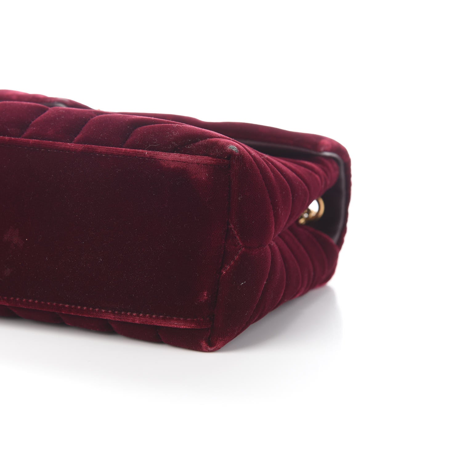 Saint Laurent Velvet Y Quilted Monogram Small Loulou Chain Satchel Burgundy 8 of 11