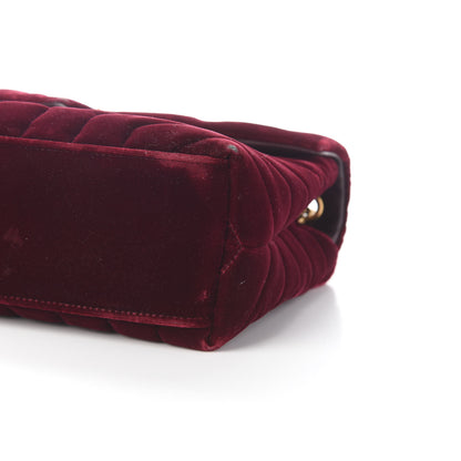 Saint Laurent Velvet Y Quilted Monogram Small Loulou Chain Satchel Burgundy 8 of 11