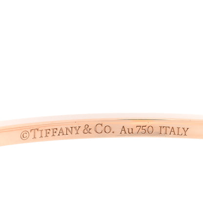 Tiffany 18K Rose Gold Diamond T Hinged Wire Bangle Bracelet 3 of 4
