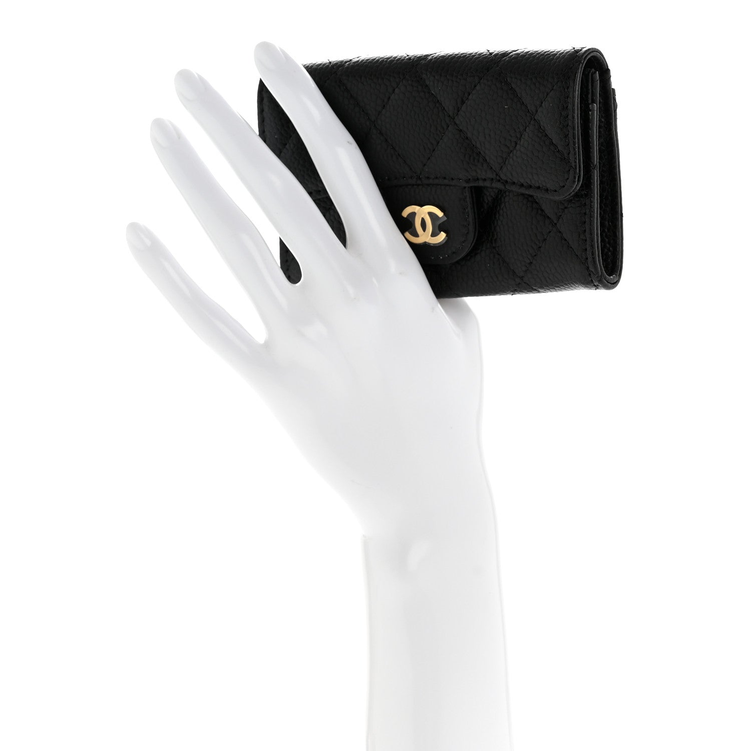 Chanel Caviar Quilted Flap Card Holder Wallet Black 2 of 8