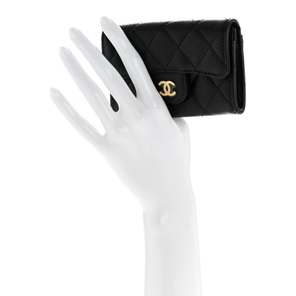 Chanel Caviar Quilted Flap Card Holder Wallet Black 2 of 8