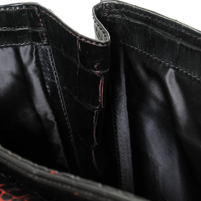 3.1 Phillip Lim 3.1 Calf Hair Calfskin Crocodile Embossed Medium Pashli Satchel Antique Red Black 8 of 8