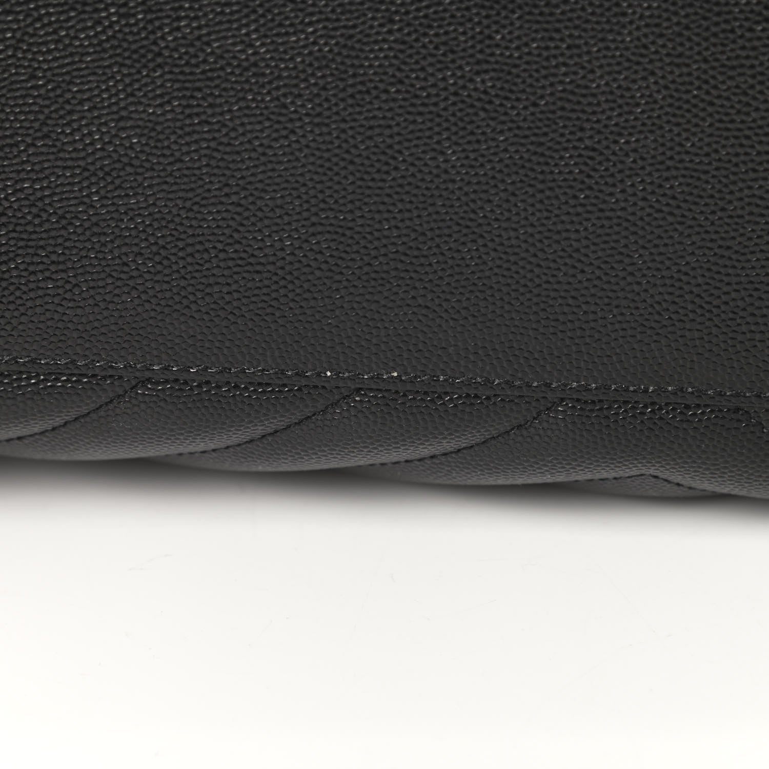 Saint Laurent Grain De Poudre Matelasse Chevron Monogram Shopping Bag Black 12 of 12