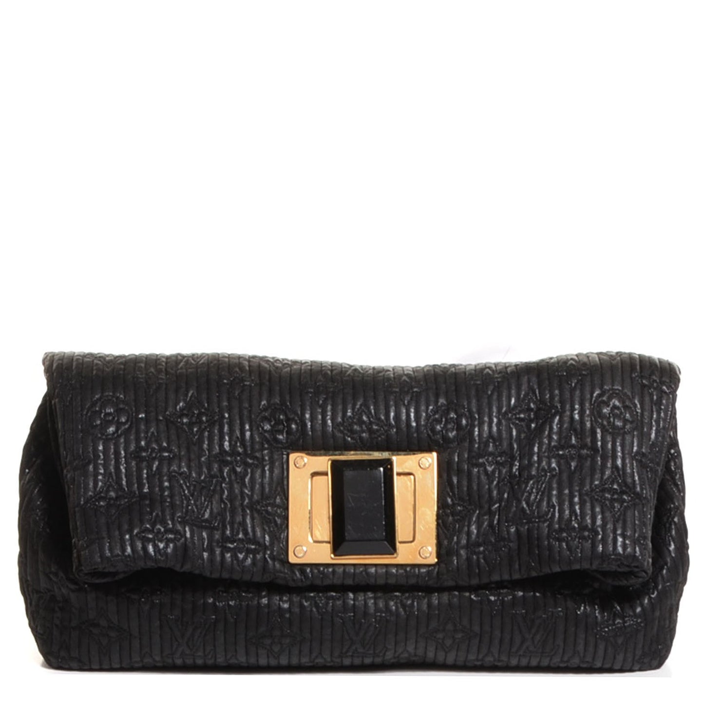 Calfskin Quilted Monogram Altair Clutch Black