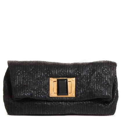 Louis Vuitton Calfskin Quilted Monogram Altair Clutch Black 1 of 8