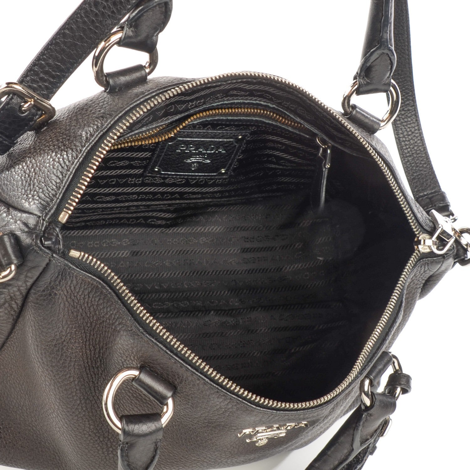 Prada Vitello Daino Satchel Nero Black 5 of 8