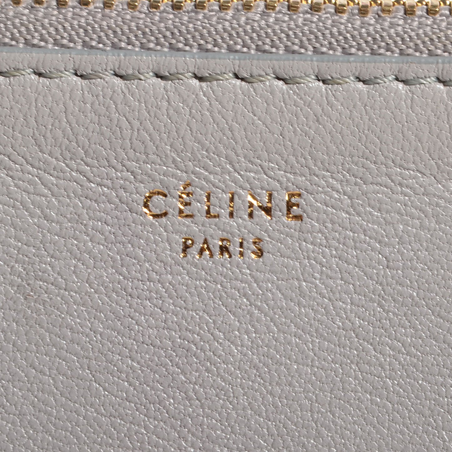 Lambskin Bi-Color Solo Clutch Pouch Grey Tan