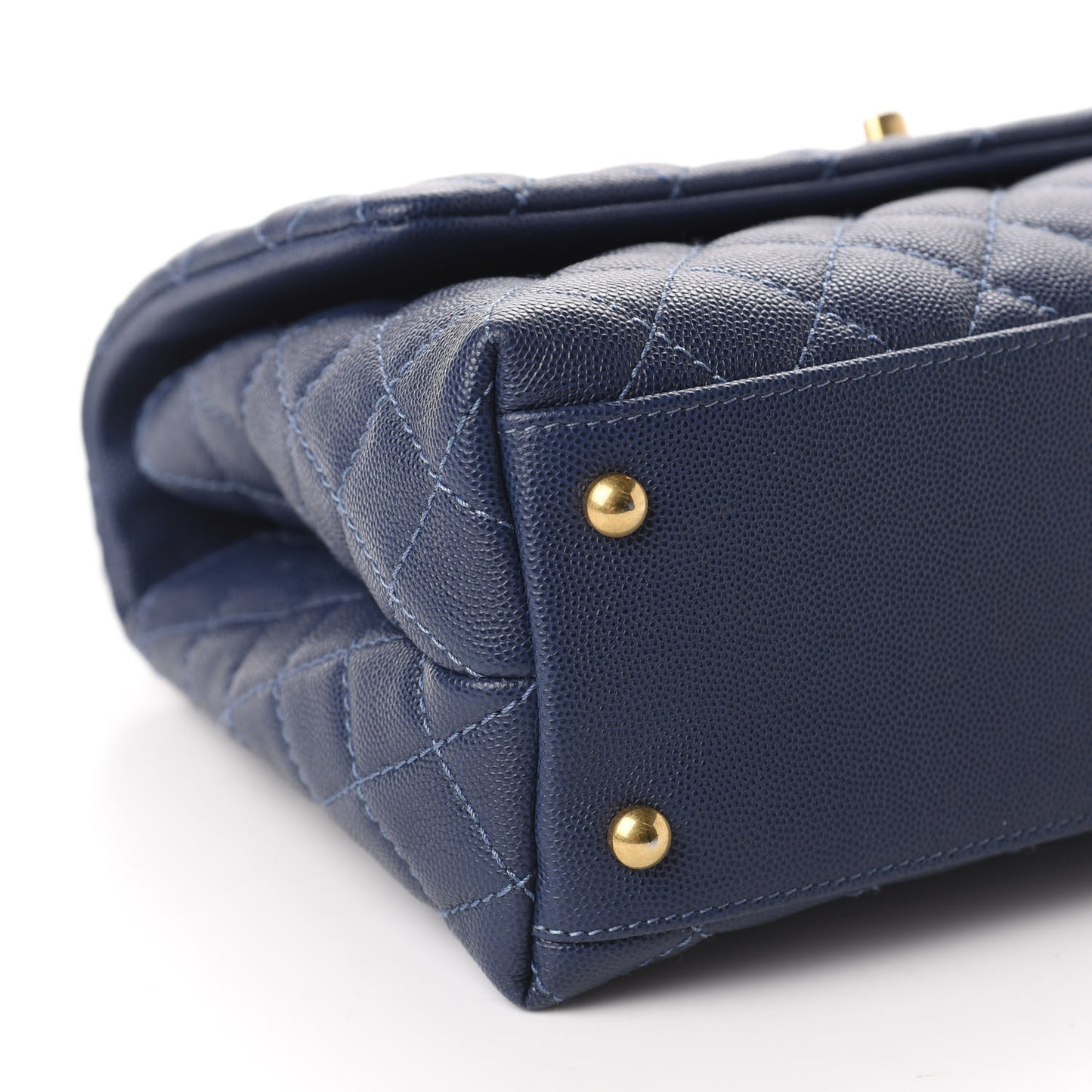 Caviar Quilted Small Coco Handle Flap Blue