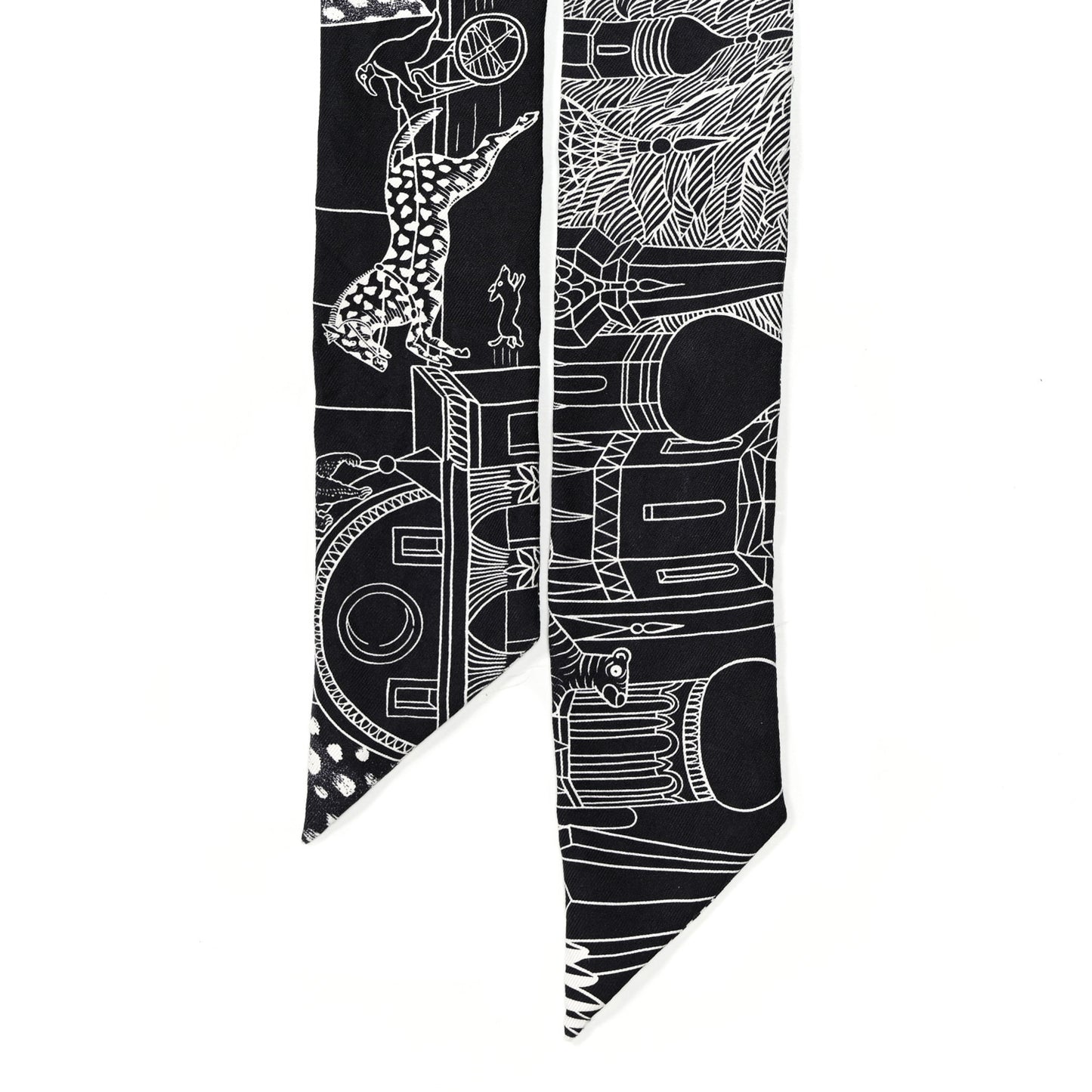 Silk Animapolis Twilly Black White