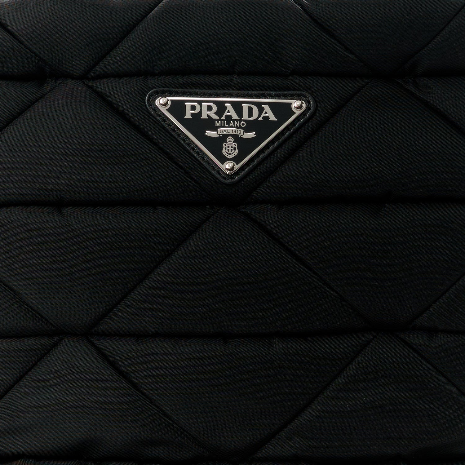 Prada Re-Nylon Nappa Triangle Quilted Padded Small Double Handled Zip Tote Black 9 of 11