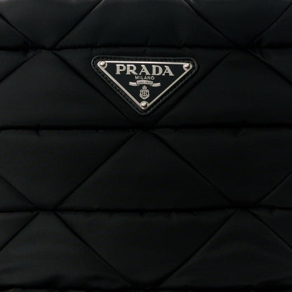Prada Re-Nylon Nappa Triangle Quilted Padded Small Double Handled Zip Tote Black 9 of 11