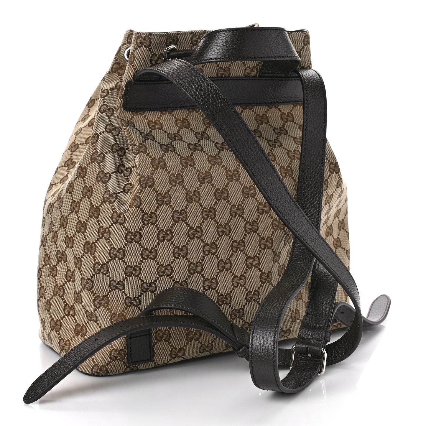 Monogram Dollar Calfskin O Drawstring Backpack Beige Ebony Testa di Moro Dark Chocolate