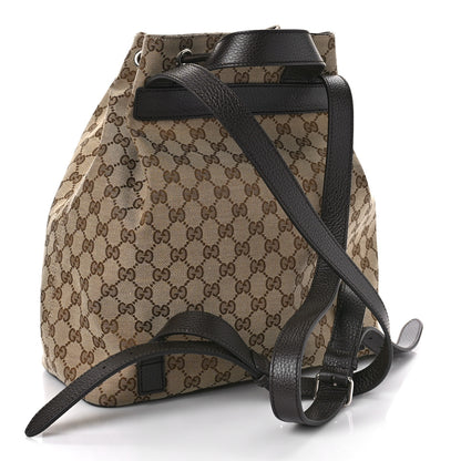 Gucci Monogram Dollar Calfskin O Drawstring Backpack Beige Ebony Testa di Moro Dark Chocolate 3 of 9