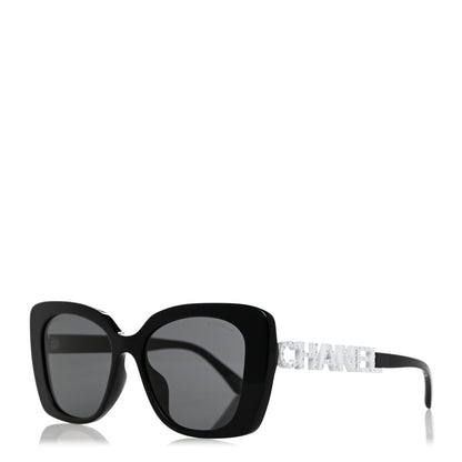 Chanel Acetate Strass Square Sunglasses 5422-B-A Black White 1 of 8