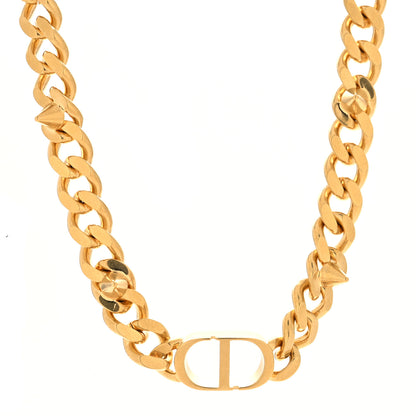 Christian Dior Metal CD Spikes Choker Necklace Gold 1 of 4