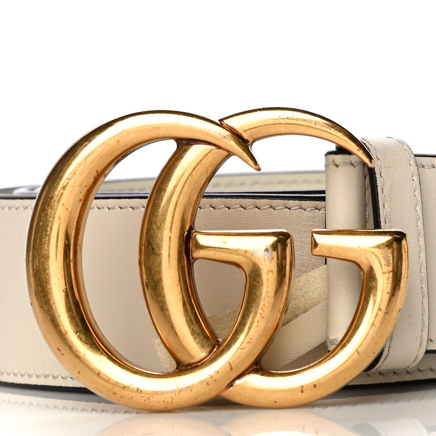 Calfskin Double G 40mm Belt 85 34 Mystic White