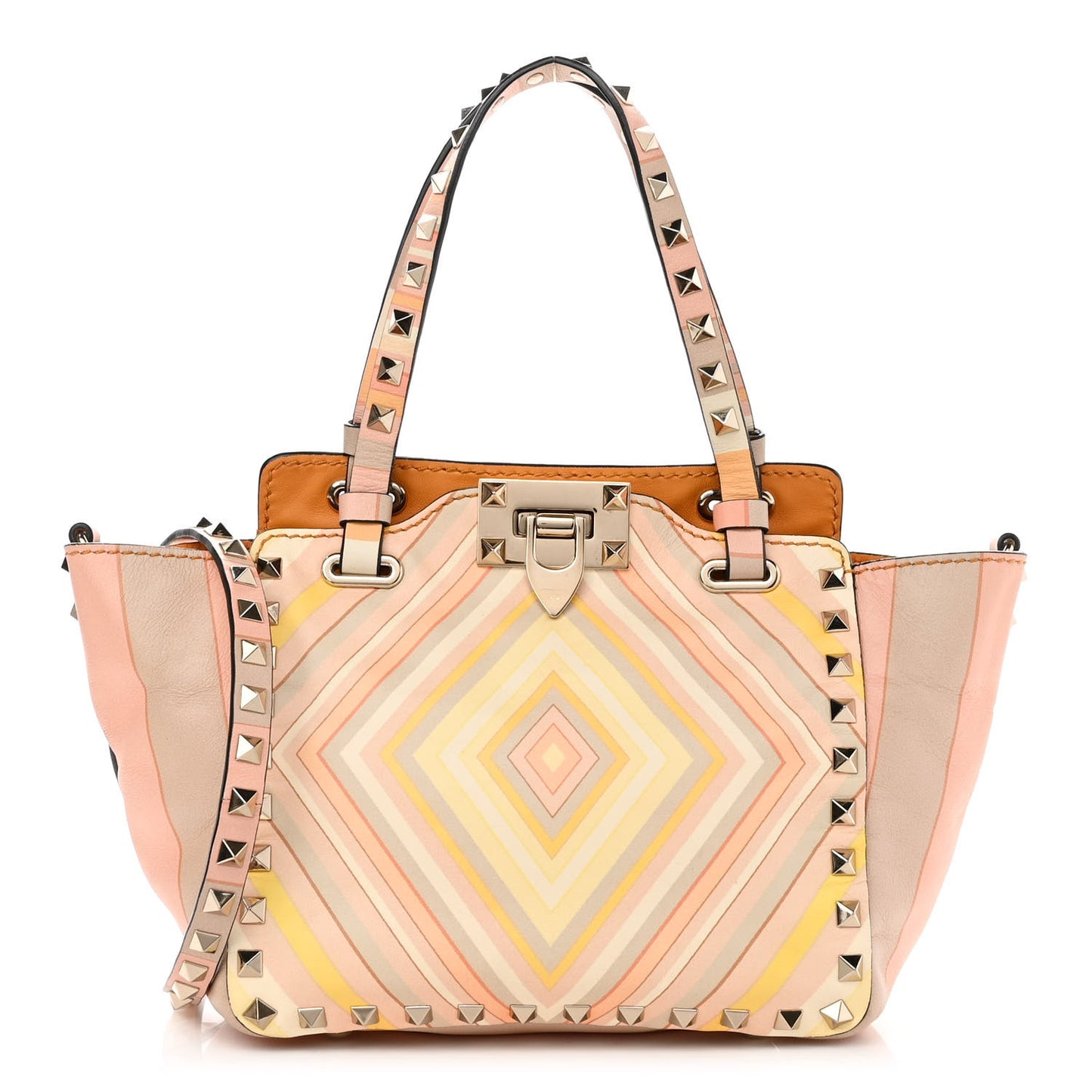 Vitello Native Couture 1975 Mini Rockstud Tote Mandarin Sorbet