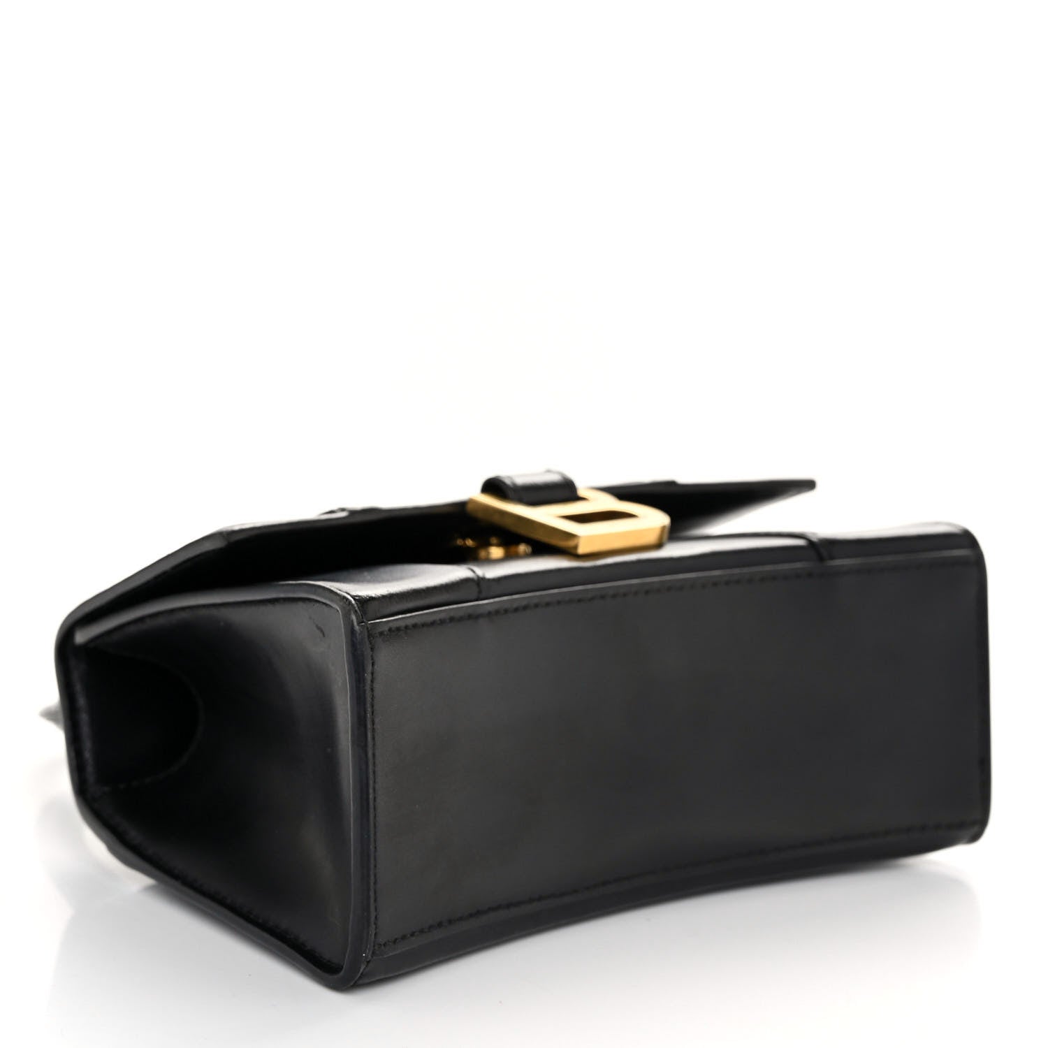 Balenciaga Shiny Box Calfskin Hourglass Top Handle Bag XS Black 4 of 10
