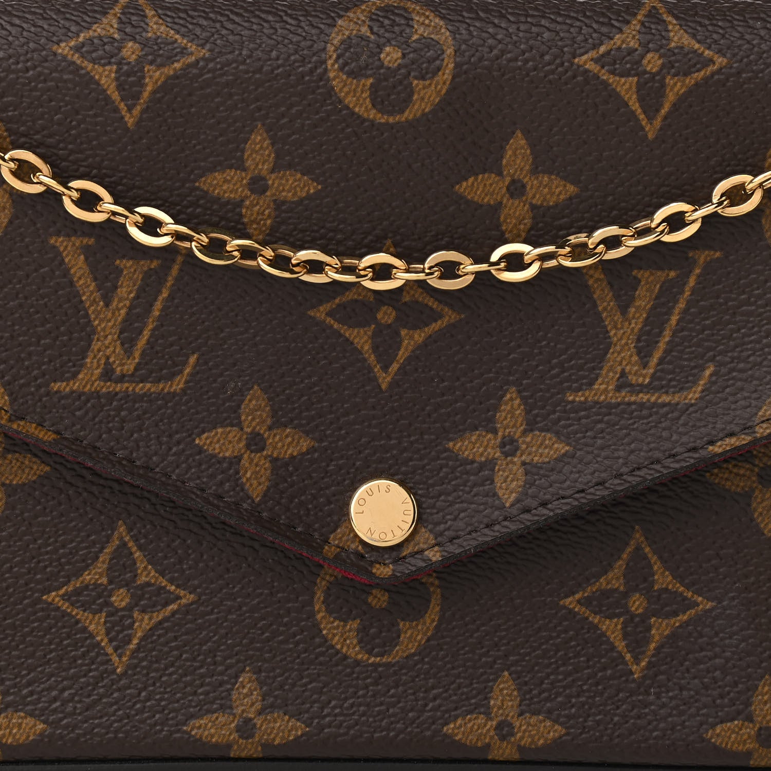 Louis Vuitton Monogram Pochette Felicie Chain Wallet Fuchsia 8 of 11