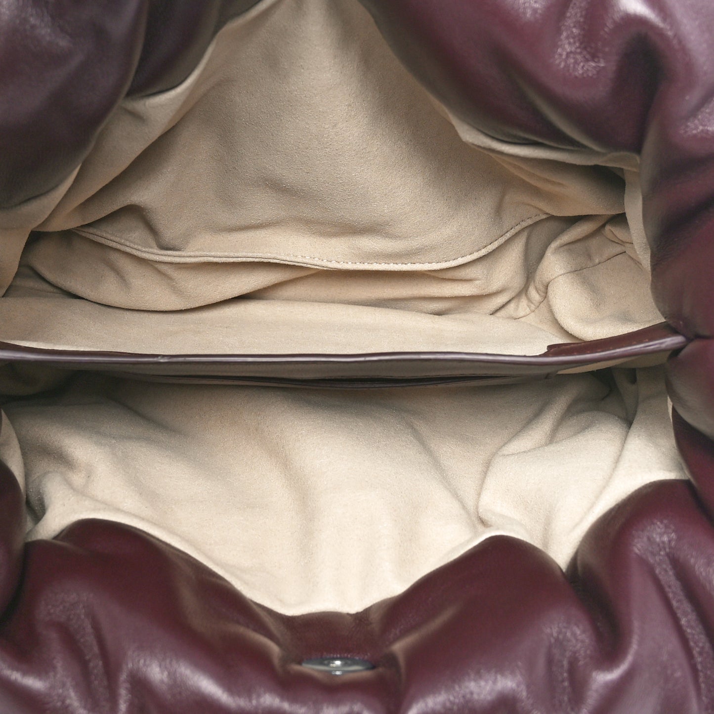 Lambskin Puffy Tobo Chain Shoulder Bag Chocolate