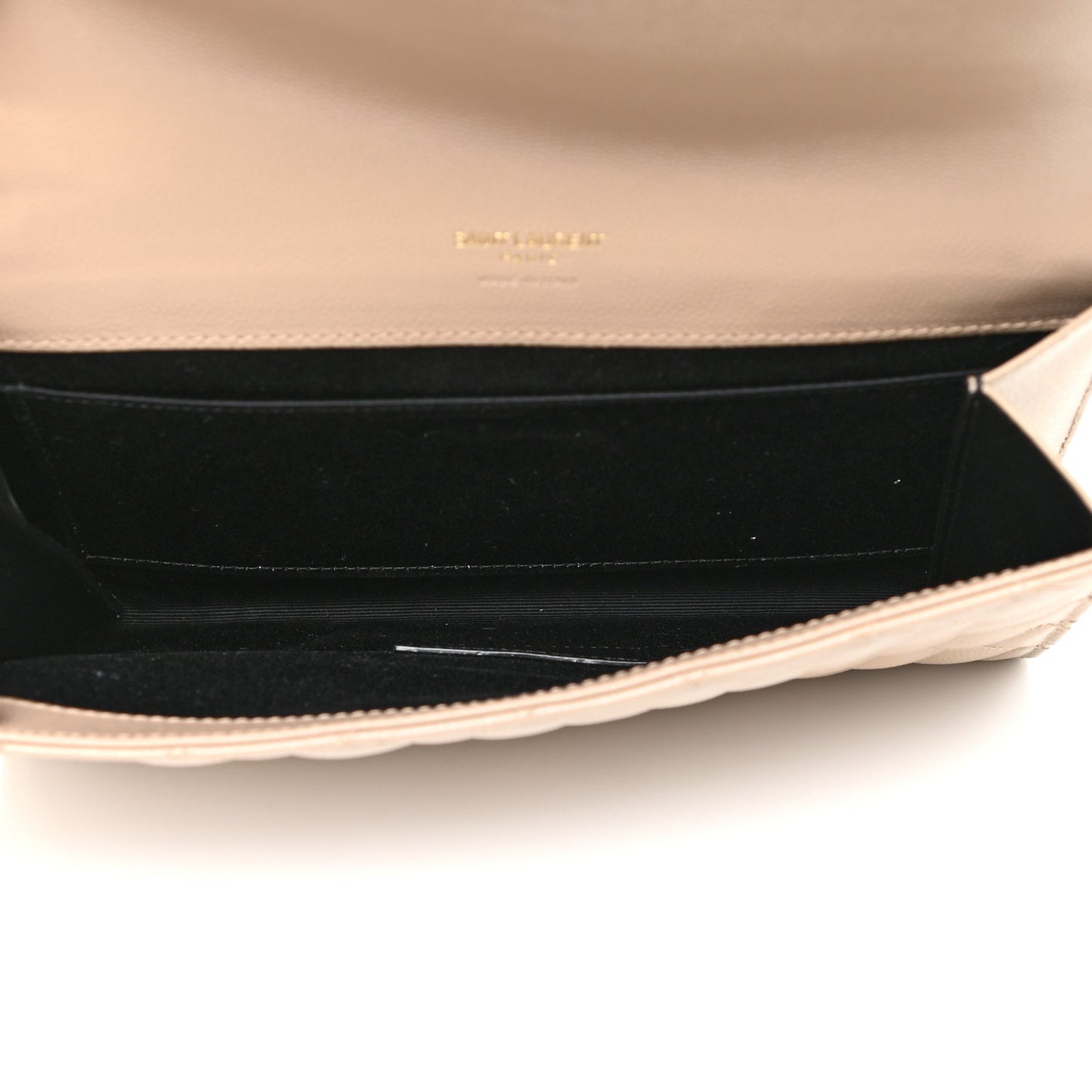 Grain De Poudre Textured Mixed Matelasse Triquilt Monogram Clutch Dark Beige