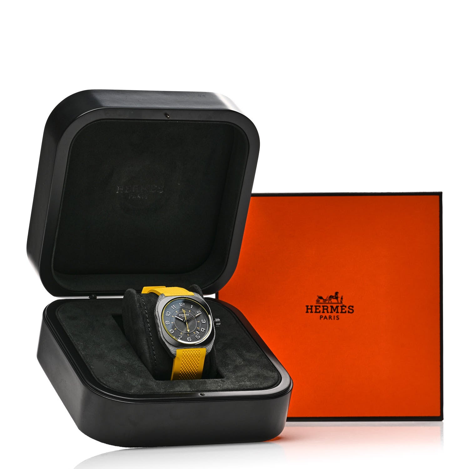 Hermes Glass Fiber Ceramic Rubber 39mm H08 Automatic Watch Yellow 5 of 5