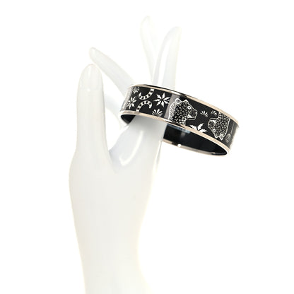 Hermes Enamel Printed Wide Les Léopards Bracelet 70 Positif Negatif 2 of 5