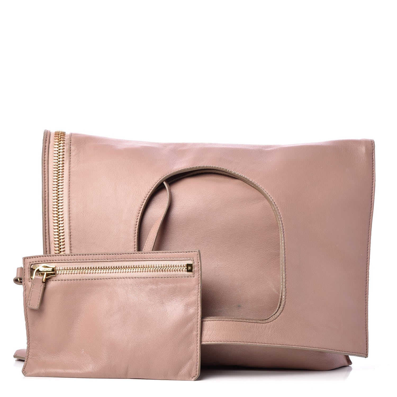 Tom Ford Ramskin Large Alix Padlock Zip Shoulder Bag Blush Nude 1 of 13