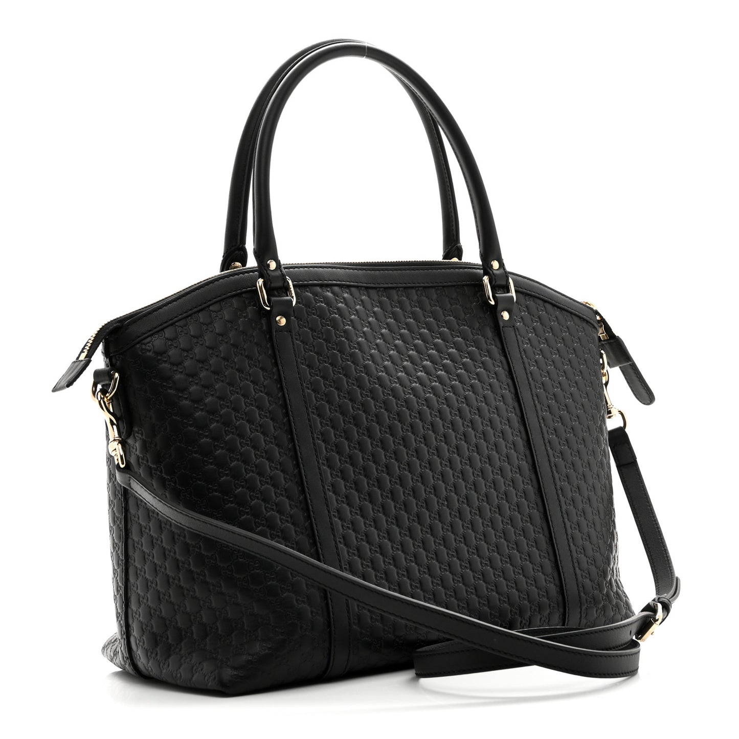 Soft Microguccissima Dome Satchel Black