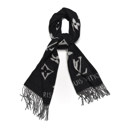 Louis Vuitton Cashmere Monogram Reykjavik Scarf Black 1 of 4