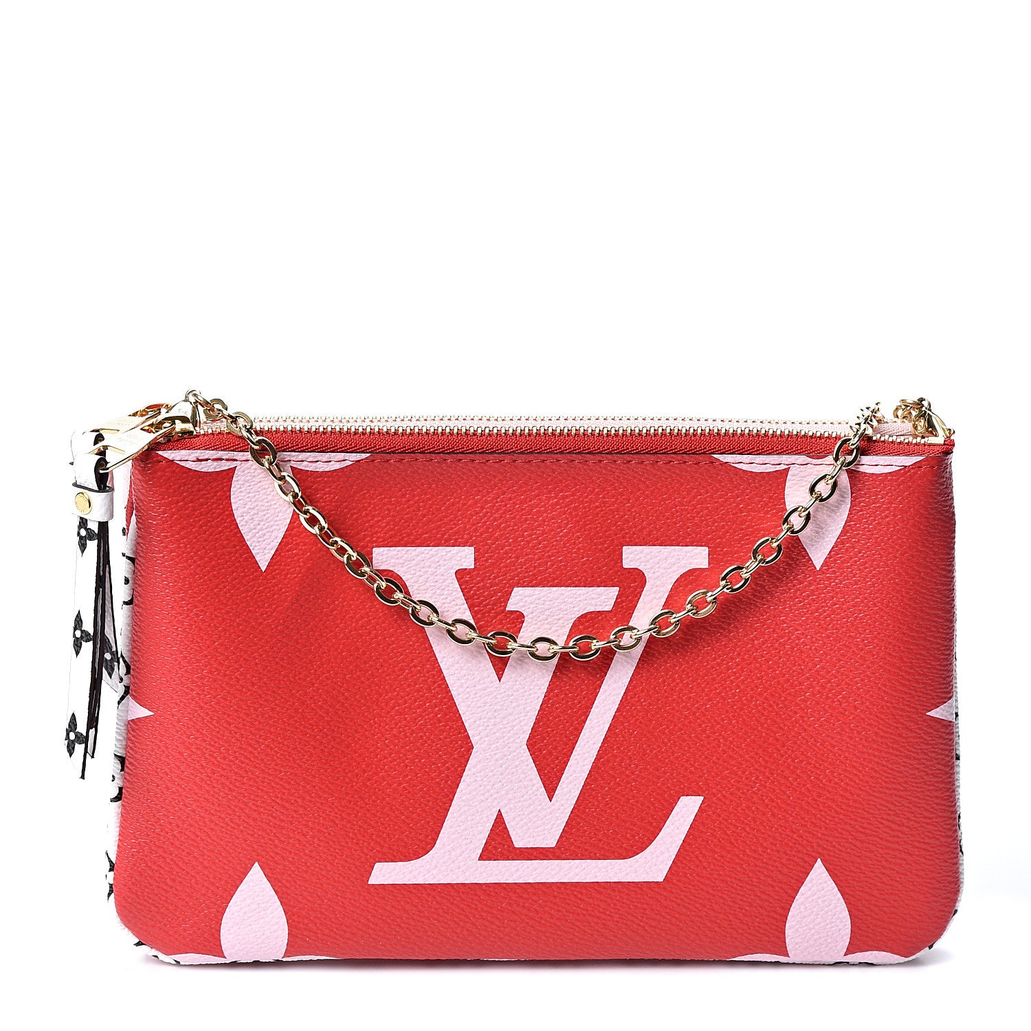 Louis Vuitton Monogram Giant Double Zip Pochette Rouge 1 of 8