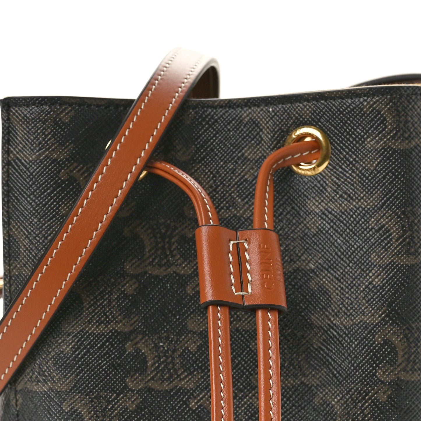 Triomphe Canvas Calfskin Micro Sailor Bag Tan