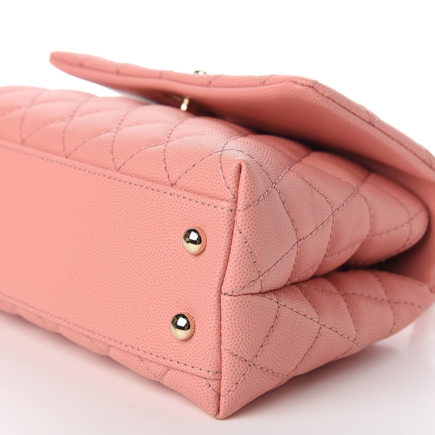 Caviar Quilted Mini Coco Handle Flap Pink