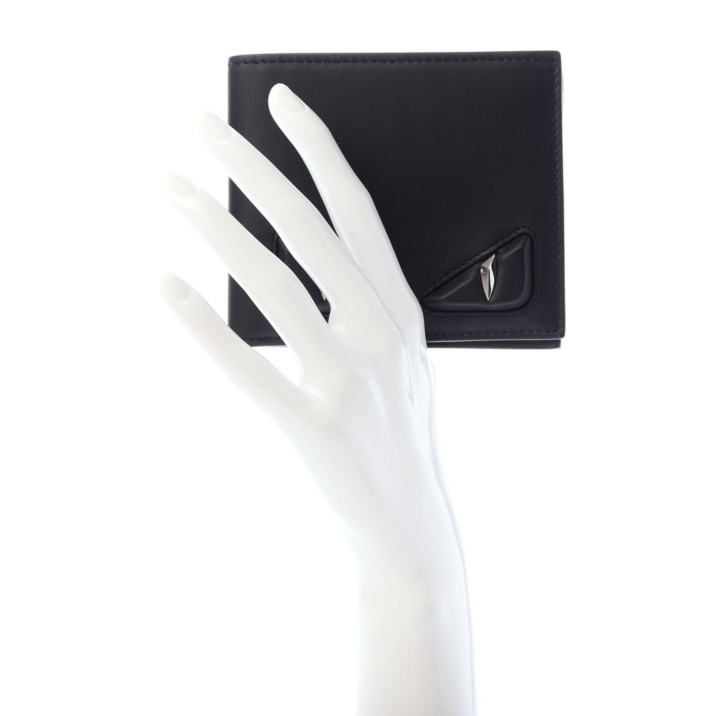 Vitello Century Monster Eyes Bi-fold Wallet Black