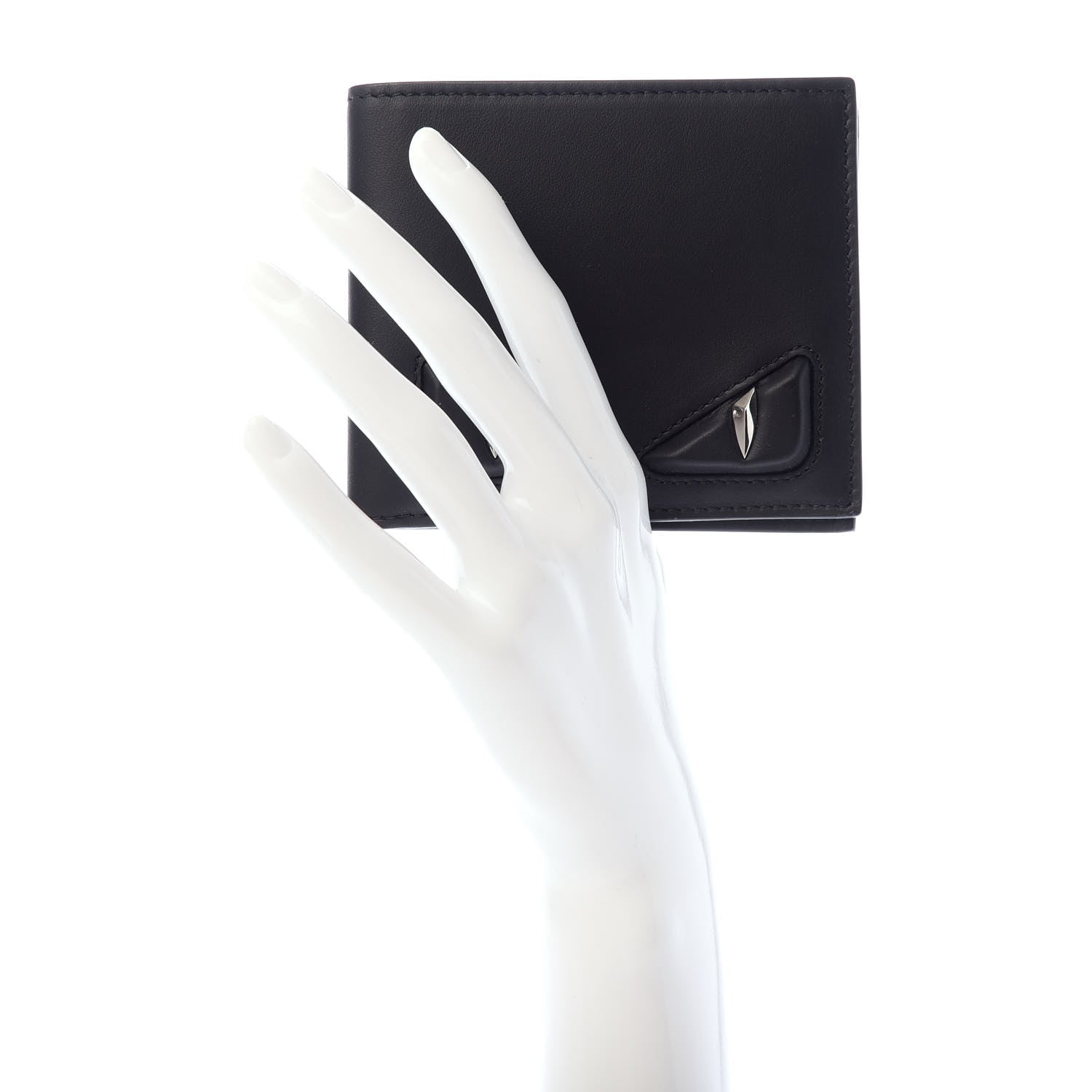 Fendi Vitello Century Monster Eyes Bi-fold Wallet Black 2 of 6